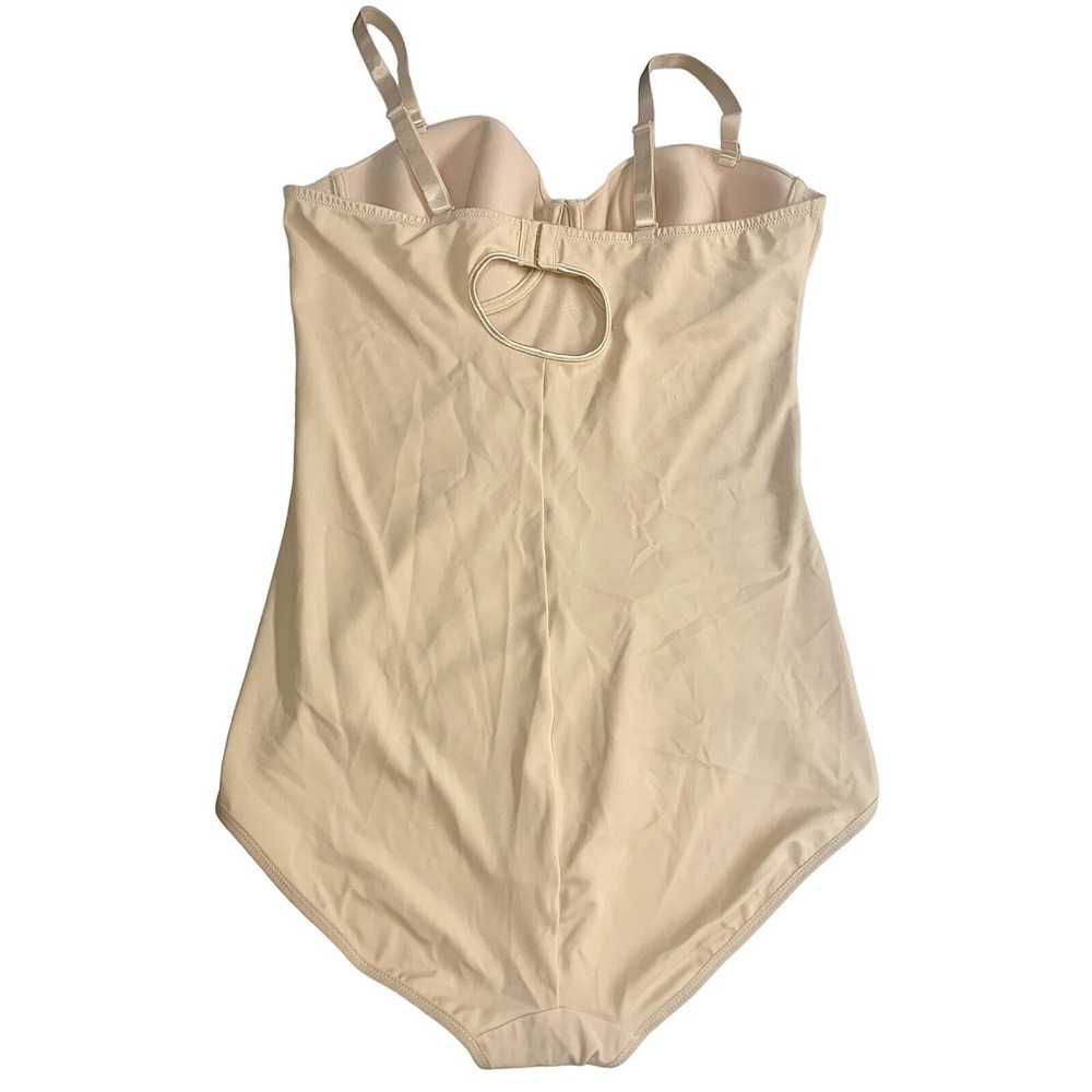 Women's Bodysuit Shapewear Tummy Control Backless with Built-in Bra Beige Sz 2XL - Picture 7 of 13